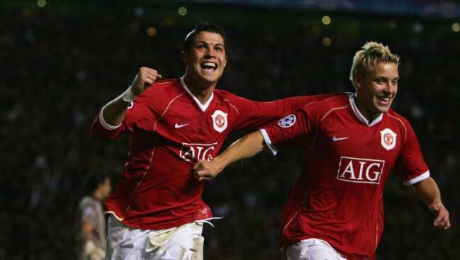 Cristiano Ronaldo and Alan Smith