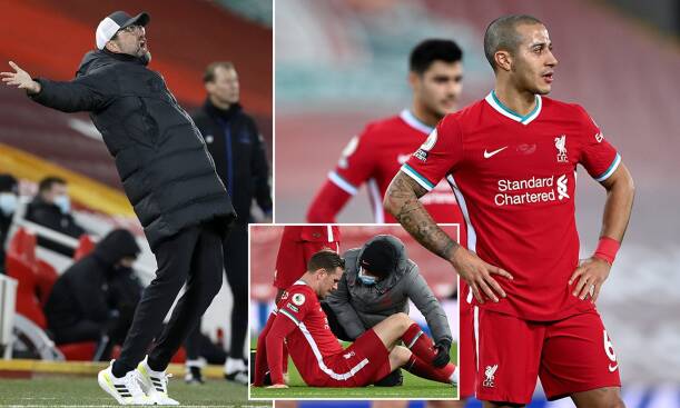 Liverpool injury woes continued with Henderson being the latest casualty