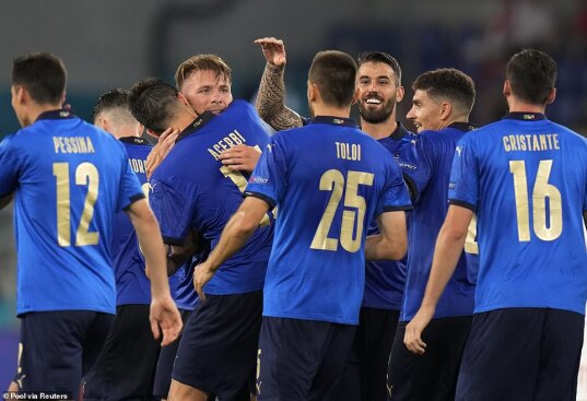 Italy team at the Euro 2020