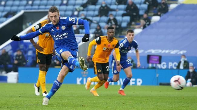 Jamie Vardy is usually spot on with his penalties for Leicester