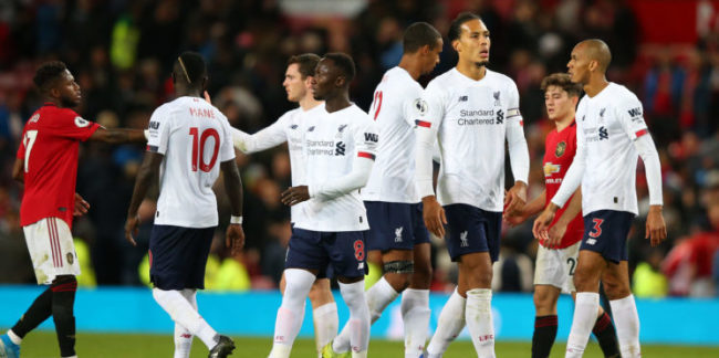 Liverpool players after the match Liverpool