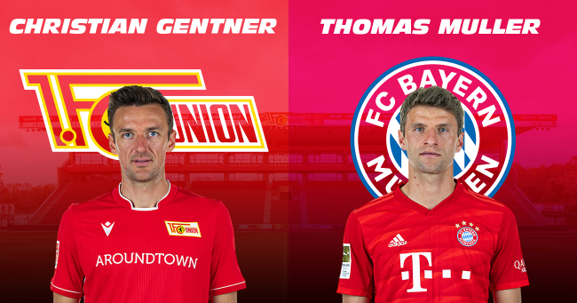 Christian Gentner vs Thomas Muller Union Berlin vs Bayern Munich