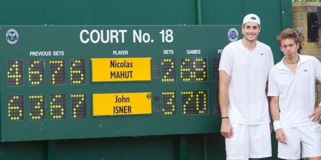 John Isner & Nicolas Mahut pose after playing the longest match in Tennis history