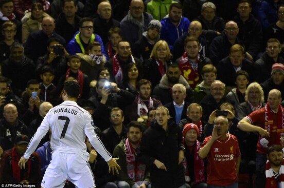 Ronaldo scores vs Liverpool at Anfield