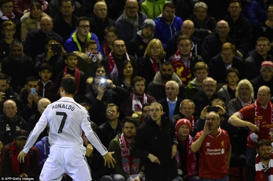 Ronaldo scores vs Liverpool at Anfield