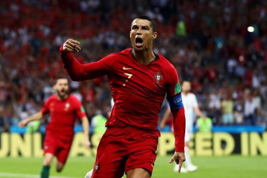 Cristiano Ronaldo celebrating for Portugal