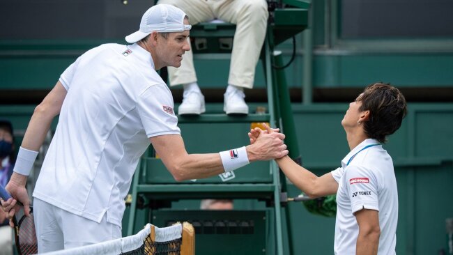 John Isner and Yoshihito Nishioka