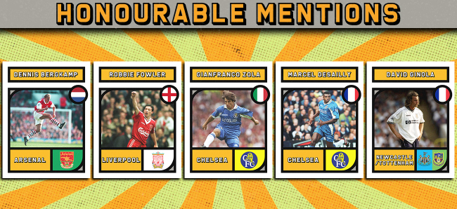 Honourable mentions Premier League Team of the 1990s