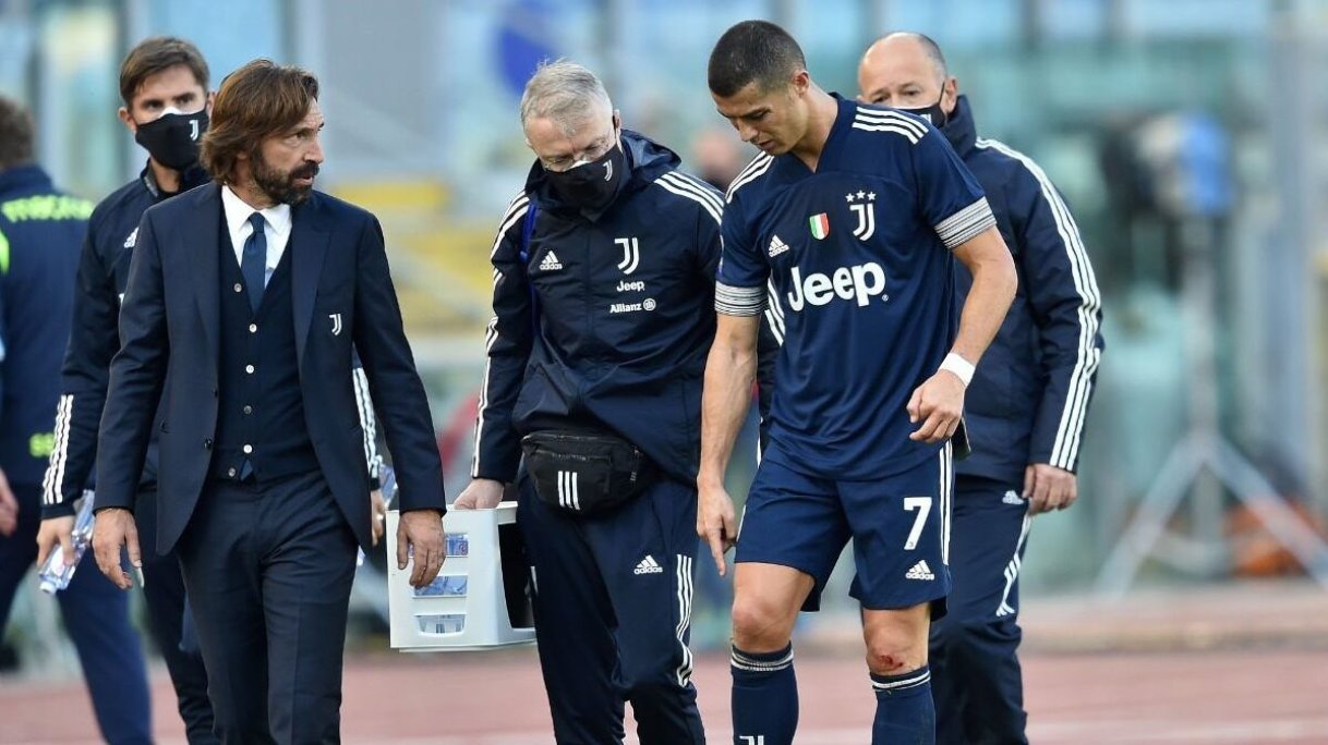 Ronaldo limps off with an injury as Juventus are held to a draw by Lazio