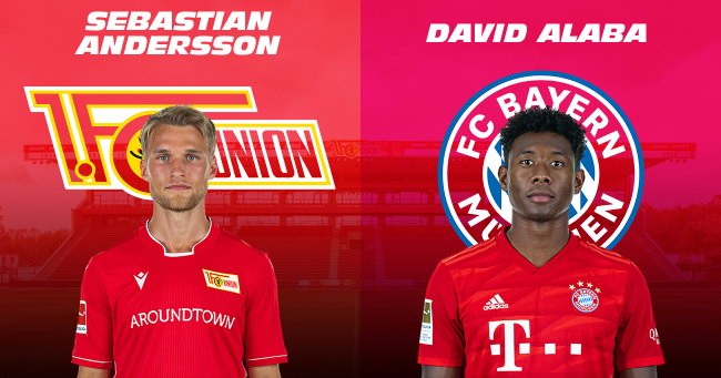 Sebastian Andersson vs David Alaba Union Berlin vs Bayern Munich