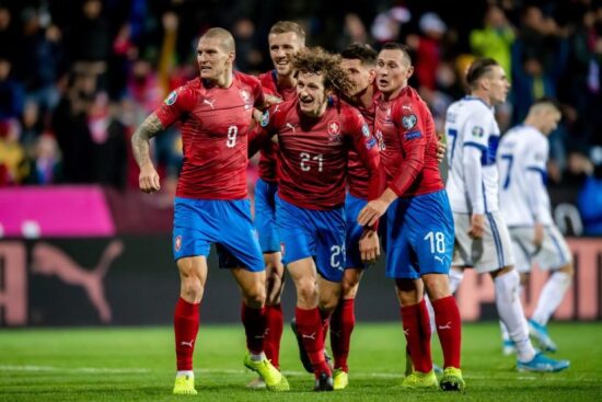 Czech Republic team celebrating a goal