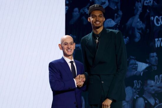 Adam Silver & Victor Wembanyama. Victor Wembanyama is considered the most coveted draft prospect in 2023.