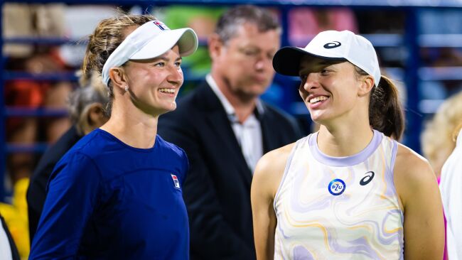 Barbora Krejcikova & Iga Swiatek. Top tennis match in 2022.