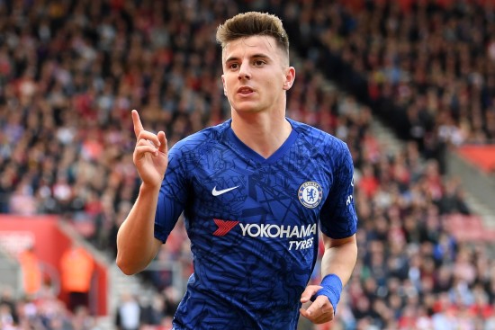 Mason Mount celebrating after scoring for Chelsea