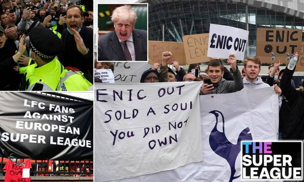 Premier League Fans Protest against ESL