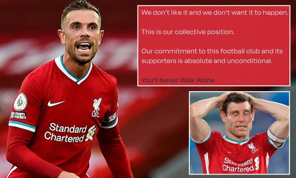 Liverpool players statement on ESL