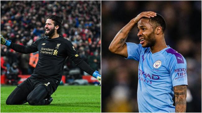 Alisson Becker Raheem Sterling Premier League