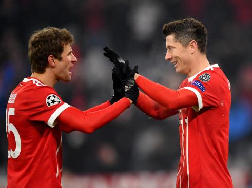 Thomas Muller Robert Lewandowski Bayern Munich vs Borussia Monchengladbach