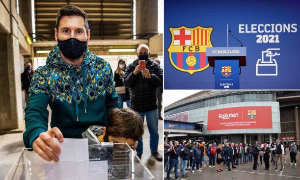 Lionel Messi casting his vote in the Barcelona elections