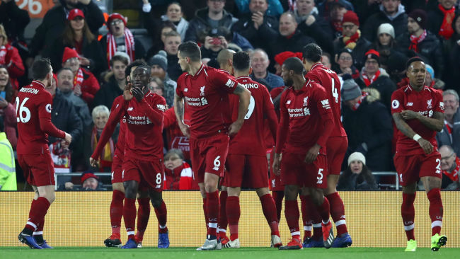 The Reds celebrating a goal