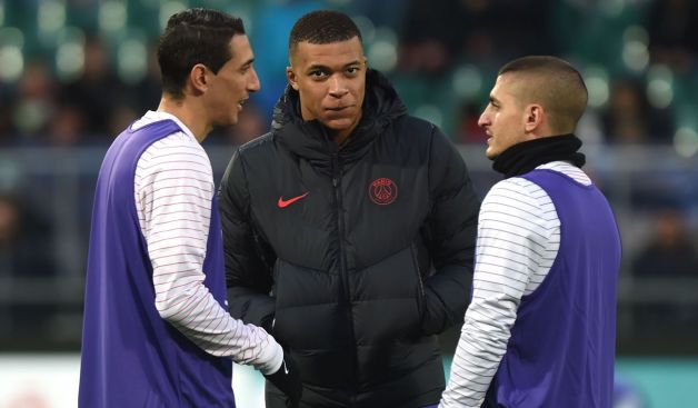 Angel di Maria Kylian Mbappe Marco Verratti PSG