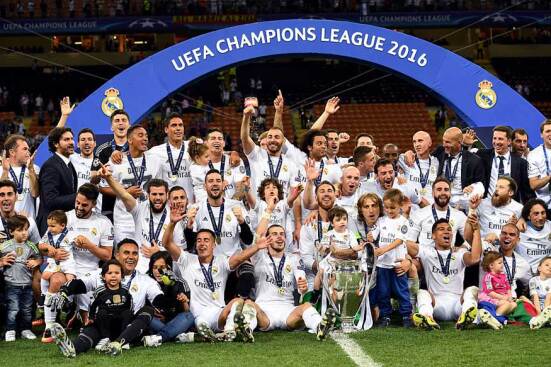 Real Madrid winning the 2016 Champions League Final