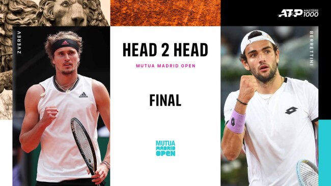 zverev vs berrettini h2h