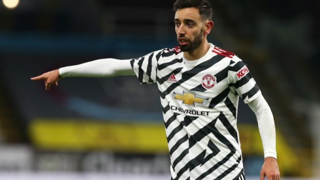 Bruno Fernandes in away kit of Man United