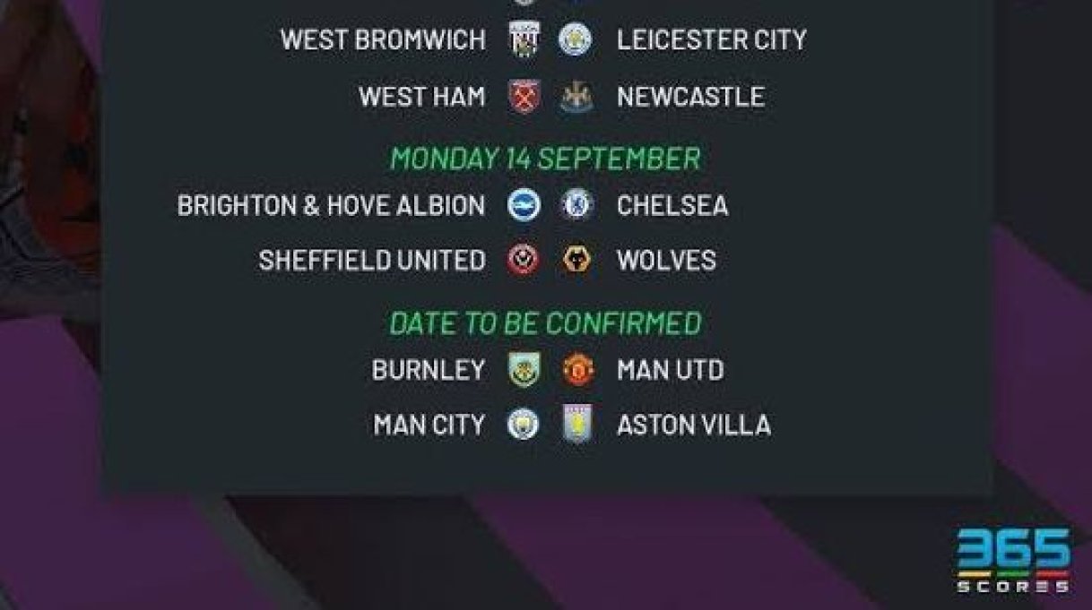 Epl shop fixtures 2020