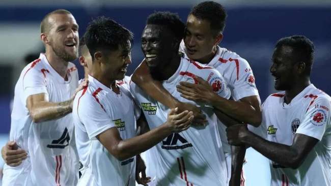 Northeast United players celebrating