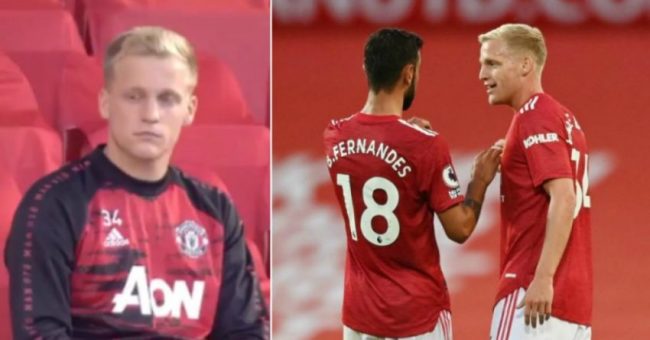 Van De Beek has been given limited game time at Man United
