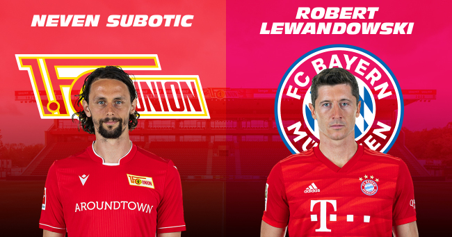 Neven Subotic vs Robert Lewandowski Union Berlin vs Bayern Munich