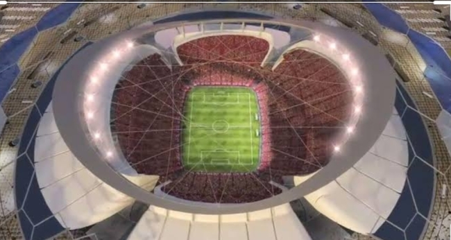 Aerial view of the Lusail Iconic Stadium in Qatar