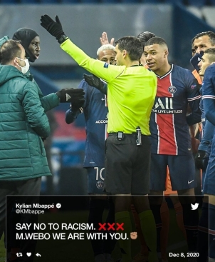 Mbappe took to twitter to condemn the act by the officials