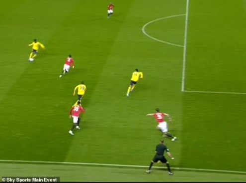 Aubameyang offside Manchester United Arsenal