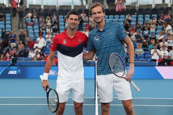 Djokovic and Medvedev at the ATP Cup 2020