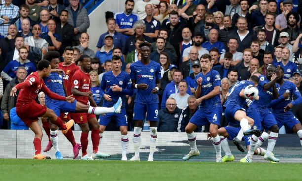 Trent Alexander-Arnold's free-kick vs Chelsea Liverpool