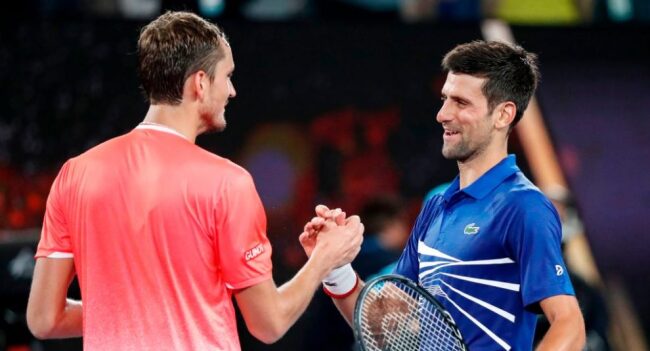 Djokovic and Medvedev at the 2019 Australian Open