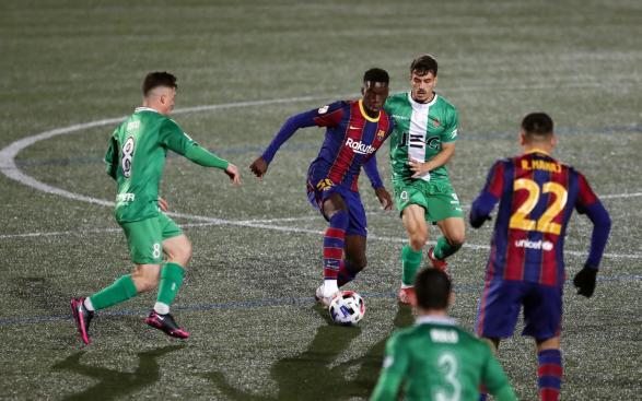 Barcelona in action against minnows, Cornella