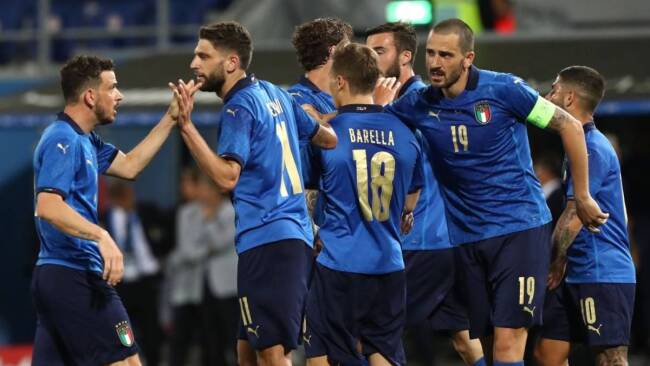 Italy team at the Euro 2020