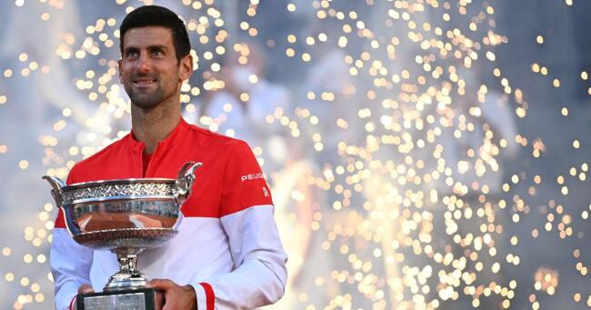 Novak Djokovic with his 2nd French Open Trophy 